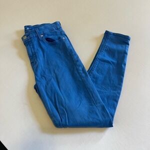 7 For All Mankind blue dyed skinny jeans 26
